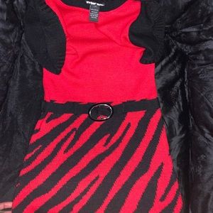 Red And Black Winter Dress